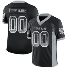 Load image into Gallery viewer, Custom Black Silver-White Drift Fashion Football Jersey
