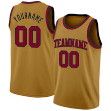 Load image into Gallery viewer, Custom Old Gold Maroon-Black Authentic Basketball Jersey
