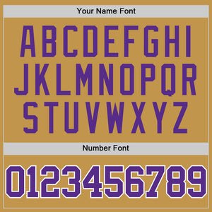 Custom Old Gold Purple-White Authentic Basketball Jersey