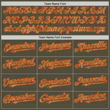 Load image into Gallery viewer, Custom Olive Camo-Orange Mesh Authentic Throwback Salute To Service Baseball Jersey
