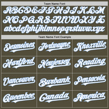 Load image into Gallery viewer, Custom Olive White-Light Blue Mesh Authentic Throwback Salute To Service Baseball Jersey
