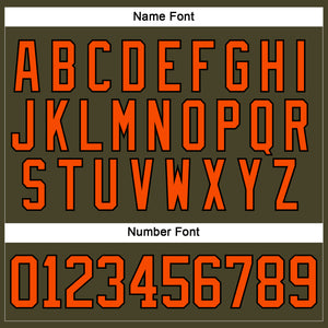 Custom Olive Orange-Black Salute To Service Hockey Lace Neck Jersey