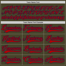 Load image into Gallery viewer, Custom Olive Red-Navy Salute To Service Hockey Lace Neck Jersey
