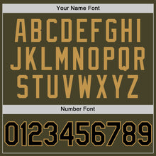 Load image into Gallery viewer, Custom Olive Black-Old Gold Authentic Throwback Salute To Service Basketball Jersey
