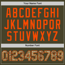 Load image into Gallery viewer, Custom Olive Camo Orange-Black Authentic Throwback Salute To Service Basketball Jersey
