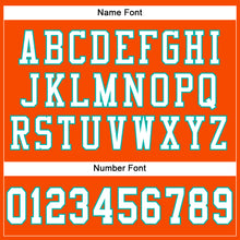 Load image into Gallery viewer, Custom Orange White-Aqua Mesh Authentic Football Jersey
