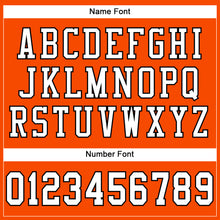 Load image into Gallery viewer, Custom Orange White-Black Mesh Authentic Football Jersey
