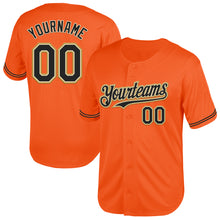 Load image into Gallery viewer, Custom Orange Black Cream-Old Gold Mesh Authentic Throwback Baseball Jersey
