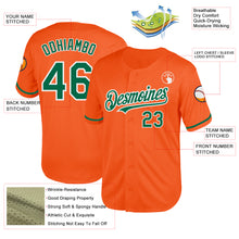 Load image into Gallery viewer, Custom Orange Kelly Green-White Mesh Authentic Throwback Baseball Jersey
