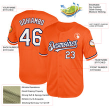 Load image into Gallery viewer, Custom Orange White-Navy Mesh Authentic Throwback Baseball Jersey
