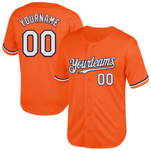 Load image into Gallery viewer, Custom Orange White-Navy Mesh Authentic Throwback Baseball Jersey
