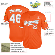 Load image into Gallery viewer, Custom Orange White-Gray Mesh Authentic Throwback Baseball Jersey
