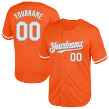 Load image into Gallery viewer, Custom Orange White-Gray Mesh Authentic Throwback Baseball Jersey
