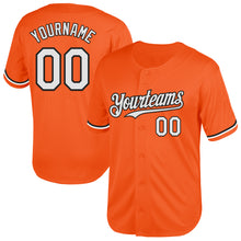 Load image into Gallery viewer, Custom Orange White-Black Mesh Authentic Throwback Baseball Jersey
