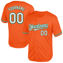 Load image into Gallery viewer, Custom Orange White-Kelly Green Mesh Authentic Throwback Baseball Jersey
