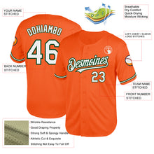 Load image into Gallery viewer, Custom Orange White-Green Mesh Authentic Throwback Baseball Jersey
