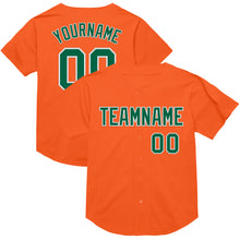 Load image into Gallery viewer, Custom Orange Kelly Green-White Mesh Authentic Throwback Baseball Jersey
