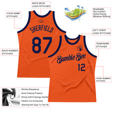 Load image into Gallery viewer, Custom Orange Navy Authentic Throwback Basketball Jersey

