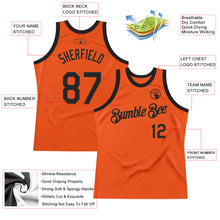 Load image into Gallery viewer, Custom Orange Black Authentic Throwback Basketball Jersey
