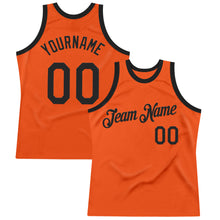 Load image into Gallery viewer, Custom Orange Black Authentic Throwback Basketball Jersey
