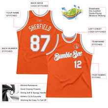 Load image into Gallery viewer, Custom Orange White-Gray Authentic Throwback Basketball Jersey
