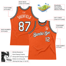 Load image into Gallery viewer, Custom Orange White-Black Authentic Throwback Basketball Jersey
