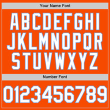 Load image into Gallery viewer, Custom Orange White-Light Blue Authentic Throwback Basketball Jersey
