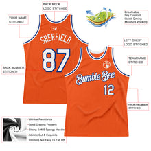 Load image into Gallery viewer, Custom Orange White-Royal Authentic Throwback Basketball Jersey
