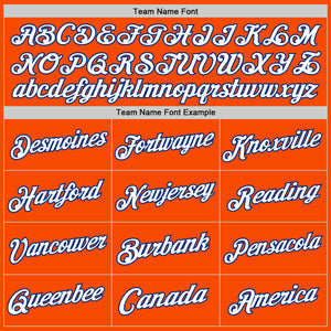 Custom Orange White-Royal Authentic Throwback Basketball Jersey