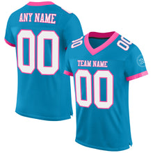 Load image into Gallery viewer, Custom Panther Blue White-Pink Mesh Authentic Football Jersey
