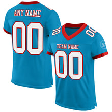 Load image into Gallery viewer, Custom Panther Blue White-Red Mesh Authentic Football Jersey
