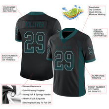 Load image into Gallery viewer, Custom Black Midnight Green-Gray Drift Fashion Football Jersey
