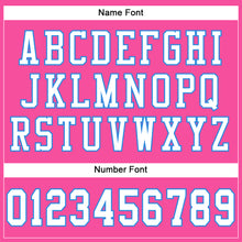 Load image into Gallery viewer, Custom Pink White-Powder Blue Mesh Authentic Football Jersey
