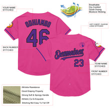 Load image into Gallery viewer, Custom Pink Purple-Black Mesh Authentic Throwback Baseball Jersey
