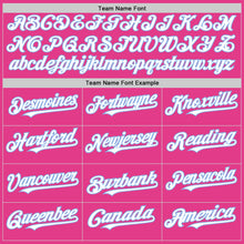 Load image into Gallery viewer, Custom Pink White-Light Blue Mesh Authentic Throwback Baseball Jersey
