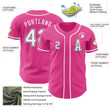 Load image into Gallery viewer, Custom Pink White-Black Authentic Baseball Jersey
