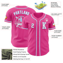 Load image into Gallery viewer, Custom Pink White-Light Blue Authentic Baseball Jersey
