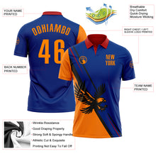 Load image into Gallery viewer, Custom Royal Bay Orange Red-Black 3D Pattern Design Animal Eagle Performance Polo Shirt
