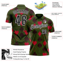 Load image into Gallery viewer, Custom Green Black-White 3D Gambling Poker Performance Polo Shirt
