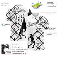 Load image into Gallery viewer, Custom White Black 3D Tennis Performance Polo Shirt
