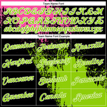 Load image into Gallery viewer, Custom Pink Neon Green-Black 3D Pattern Design Abstract Brush Stroke Performance Polo Shirt
