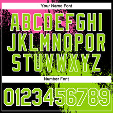 Load image into Gallery viewer, Custom Pink Neon Green-Black 3D Pattern Design Abstract Brush Stroke Performance Polo Shirt
