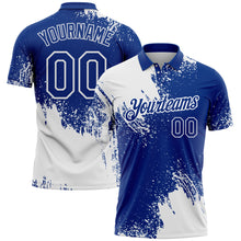 Load image into Gallery viewer, Custom White Royal 3D Pattern Design Abstract Brush Stroke Performance Polo Shirt

