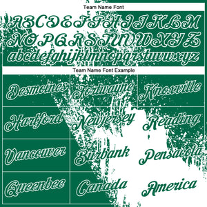 Custom White Kelly Green 3D Pattern Design Abstract Brush Stroke Performance Polo Shirt