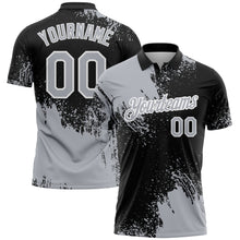 Load image into Gallery viewer, Custom Gray Black-White 3D Pattern Design Abstract Brush Stroke Performance Polo Shirt
