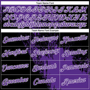 Custom Purple Black-White 3D Pattern Design Abstract Brush Stroke Performance Polo Shirt