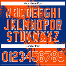 Load image into Gallery viewer, Custom Orange Royal-White 3D Pattern Design Abstract Brush Stroke Performance Polo Shirt
