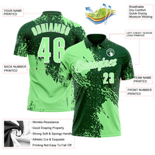 Load image into Gallery viewer, Custom Pea Green Green-White 3D Pattern Design Abstract Brush Stroke Performance Polo Shirt
