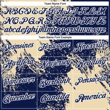 Load image into Gallery viewer, Custom Cream Navy-White 3D Pattern Design Abstract Brush Stroke Performance Polo Shirt
