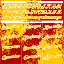 Load image into Gallery viewer, Custom Yellow Red-White 3D Pattern Design Abstract Brush Stroke Performance Polo Shirt
